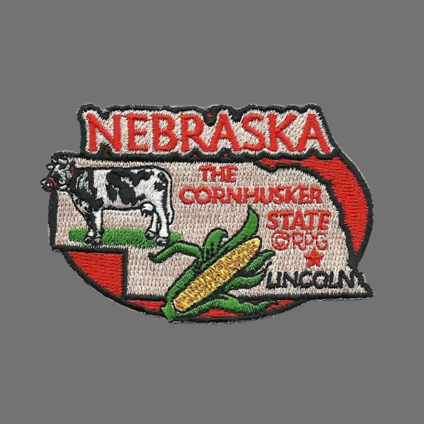 Nebraska Patch – NE State Travel Patch Souvenir Applique 3" Iron On The Cornhusker State Cow Corn Lincoln State Capital