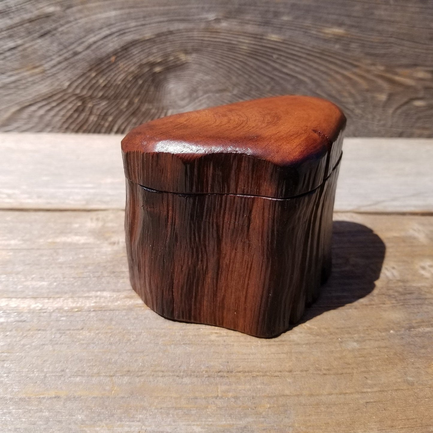 Wood Ring Box Redwood Rustic Handmade California Storage #469 Engagement Birthday Gift Mother's Day Gift Gift for Friend