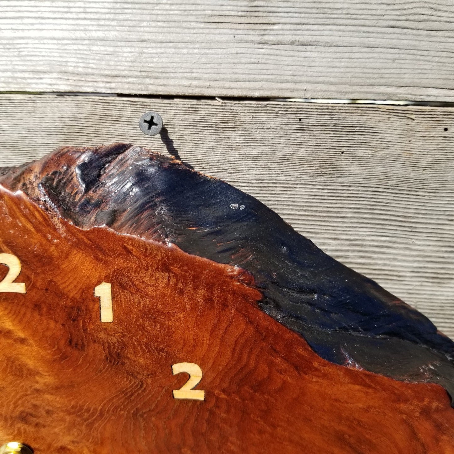 Wood Clock Wall Hanging Redwood Handmade Burl #425 Housewarming Gift Realtor Gift Redwood Burl Wall Clock Small