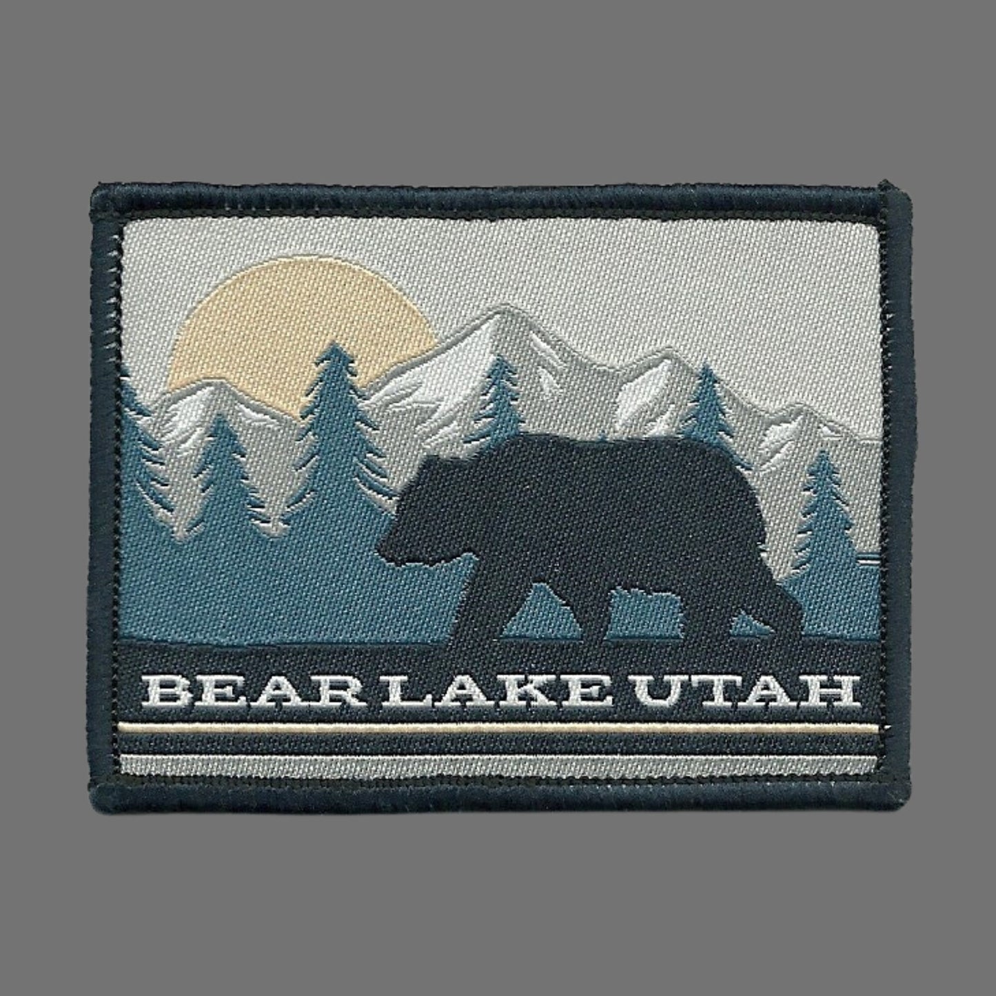 Utah Patch – UT Bear Lake Travel Patch – Souvenir Patch – Embellishment Applique –  3" Iron On Mountain Trees Sun