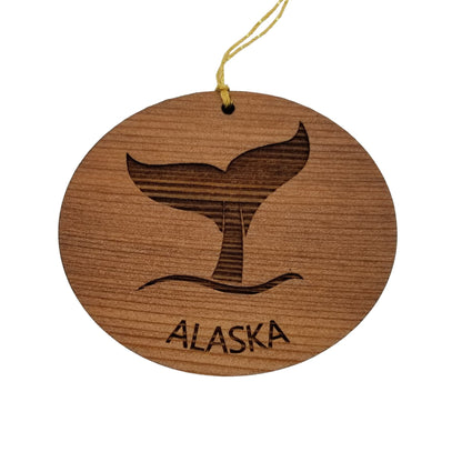 Wholesale Alaska Ornament - Wood AK Whale Tail Whale Watching Souvenir