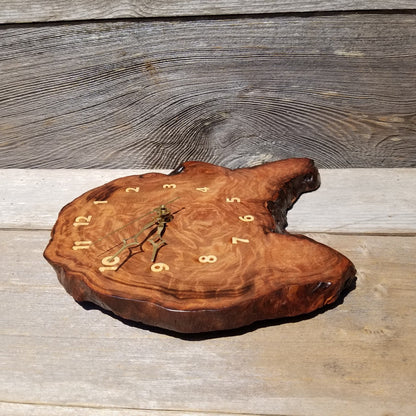 Redwood Clock Handmade Wall Hanging Rustic Burl Live Edge #487 Anniversary Gift Wedding Gift One Of a Kind Small Wall Clock