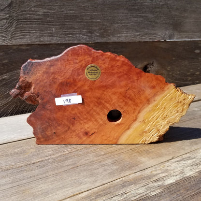 Wood Clock For the Desk or Mantle Handmade California Redwood Burl Table Shelf Birthday Gift Wedding Gift Engagement Gift #198