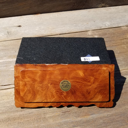 Handmade Wood Box with Redwood Tree Engraved Rustic Handmade Curly Wood #501 California Redwood Jewelry Box Storage Box