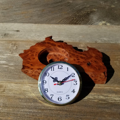 Redwood Burl Wood Clock Mantle Desk Office Gifts for Men Sitting Wood Birdseye Table Shelf #215 Mother's Day Gift