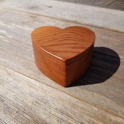 Handmade Wood Box with Redwood Heart Ring Box California Redwood #457 Christmas Gift Anniversary Gift Ideas