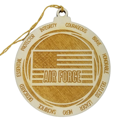 Air Force Christmas Ornament - Character Traits - Handmade Wood Ornament -  Gift for Air Force Members - United States Military Ornament