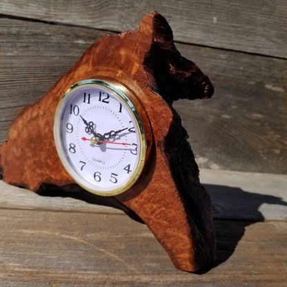 Wood Desk Clock Handmade California Redwood Burl Table Shelf #564 Birthday Gift Wedding Gift Engagement Gift Housewarming Gift