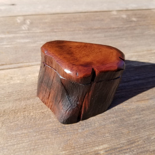 Wood Ring Box Redwood Rustic Handmade California Redwood Jewelry Box Storage Box Token Ashes #320