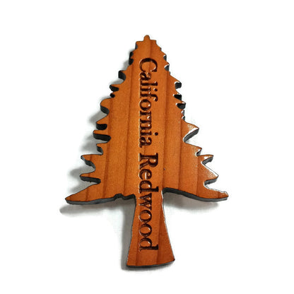 Tree Magnet Handcrafted Wood Souvenir California Redwood Handmade Made in USA