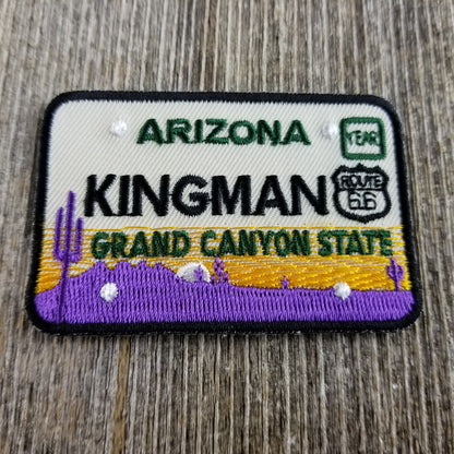 Arizona Patch - Grand Canyon State - Kingman License Plate Souvenir Iron on Badge Emblem