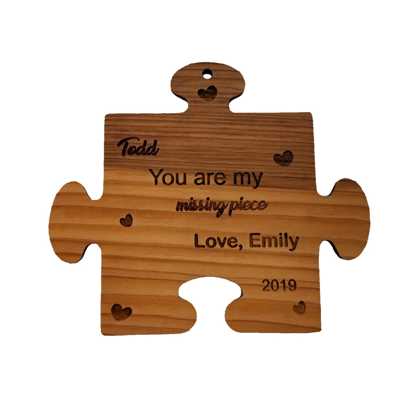 Valentines Day Gift Personalized Wood Puzzle Piece Anniversary Gift  You Are My Missing Piece Couples Gift Engraved Home Decor Love