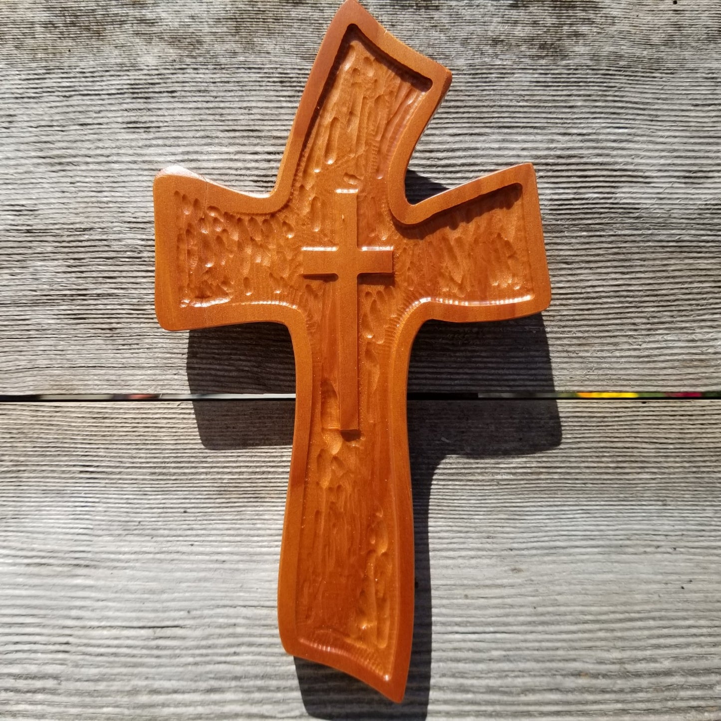 Cross Within a Cross - 8" Cross Decor - Wood Cross