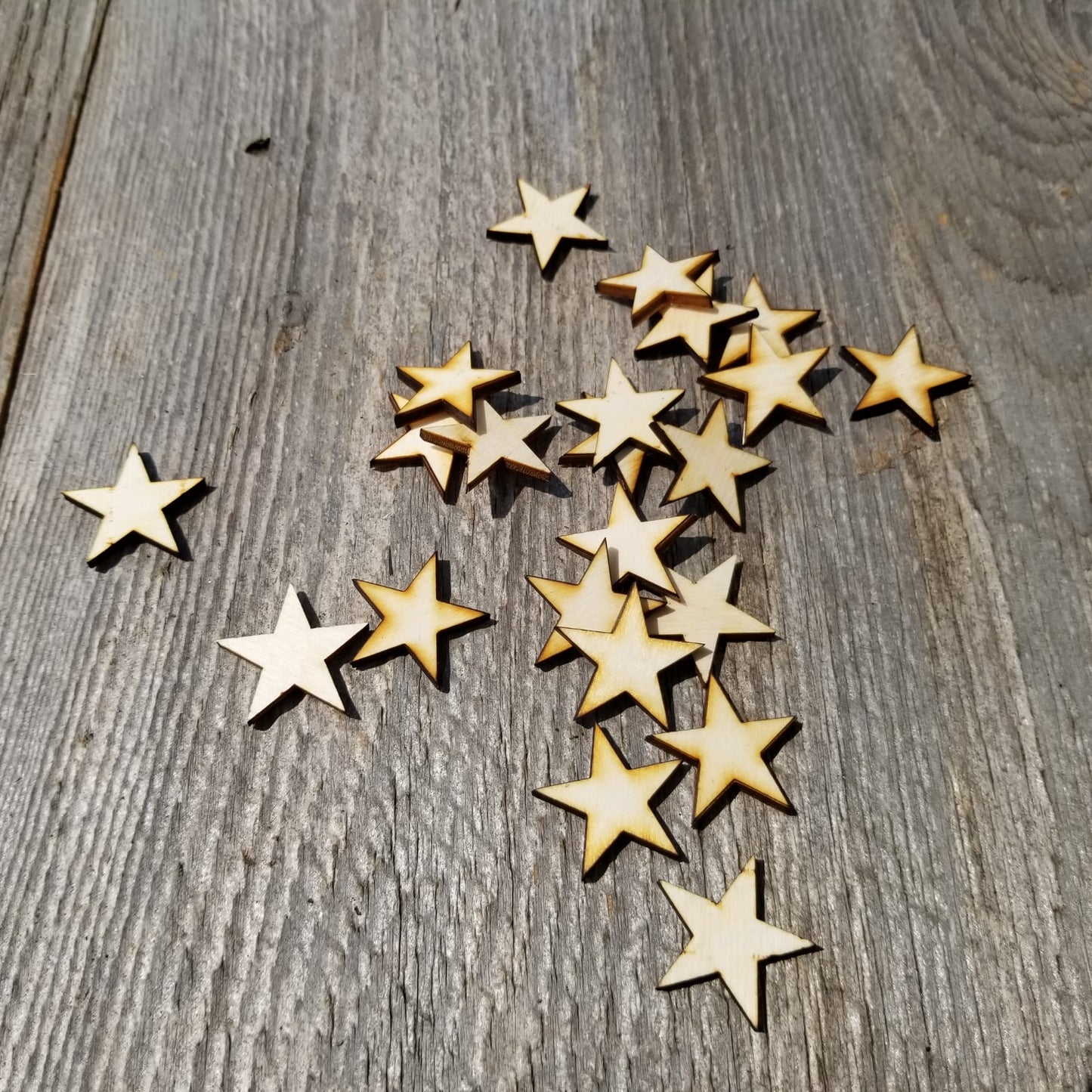 Wood Cutout Stars - 1 Inch - Unfinished Wood - Lot of 24 - Craft Projects - DIY