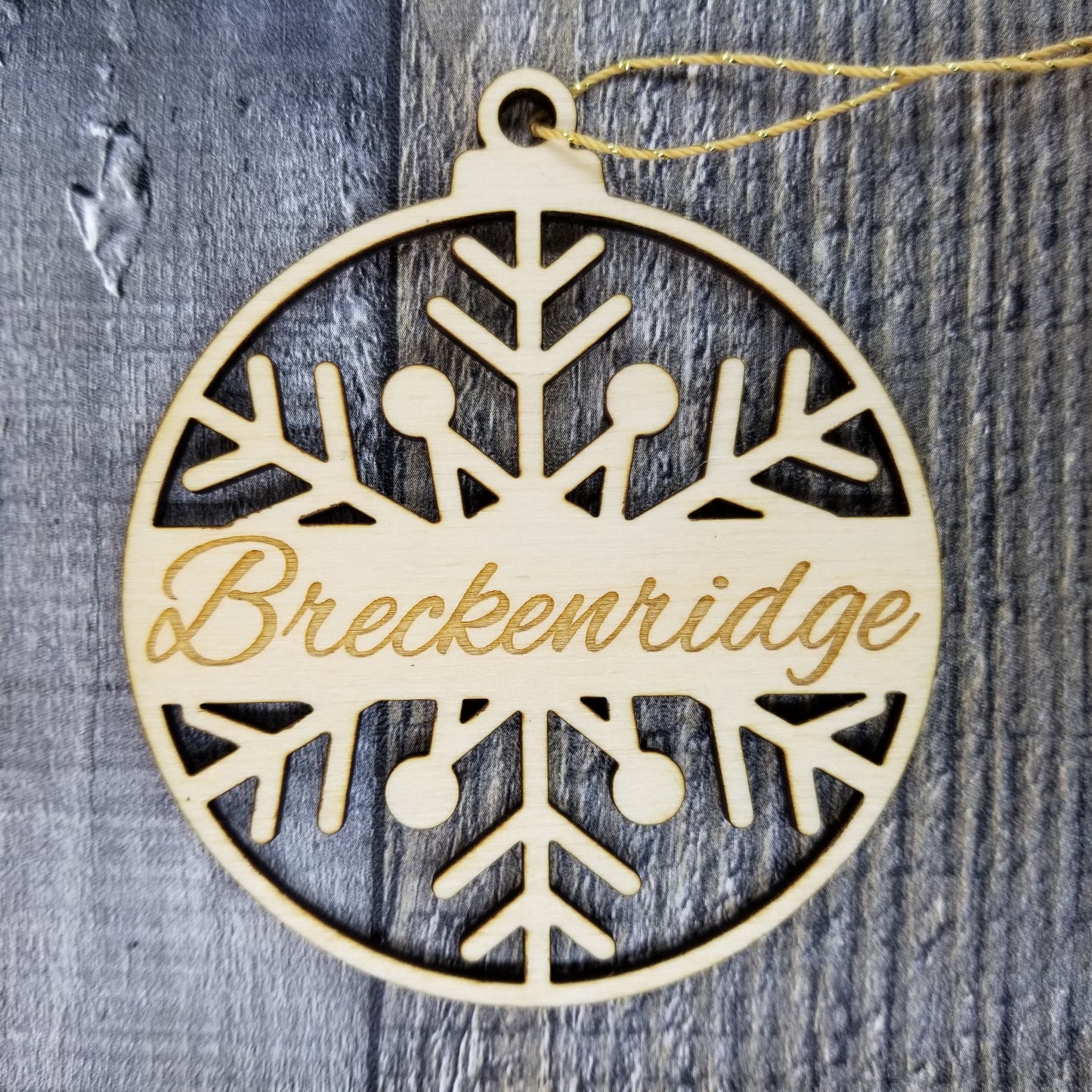 Wholesale Breckenridge Ornament Handmade Wood Colorado Souvenir