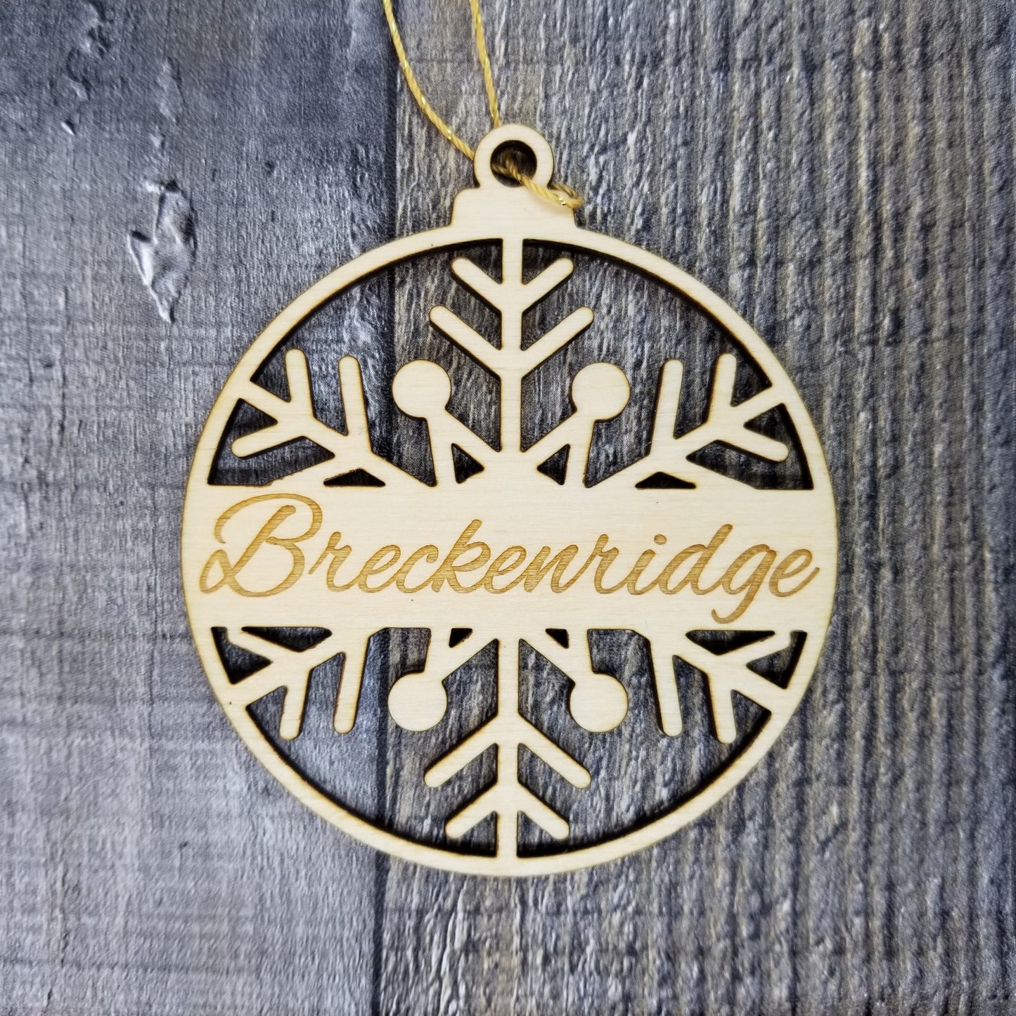 Wholesale Breckenridge Ornament Handmade Wood Colorado Souvenir