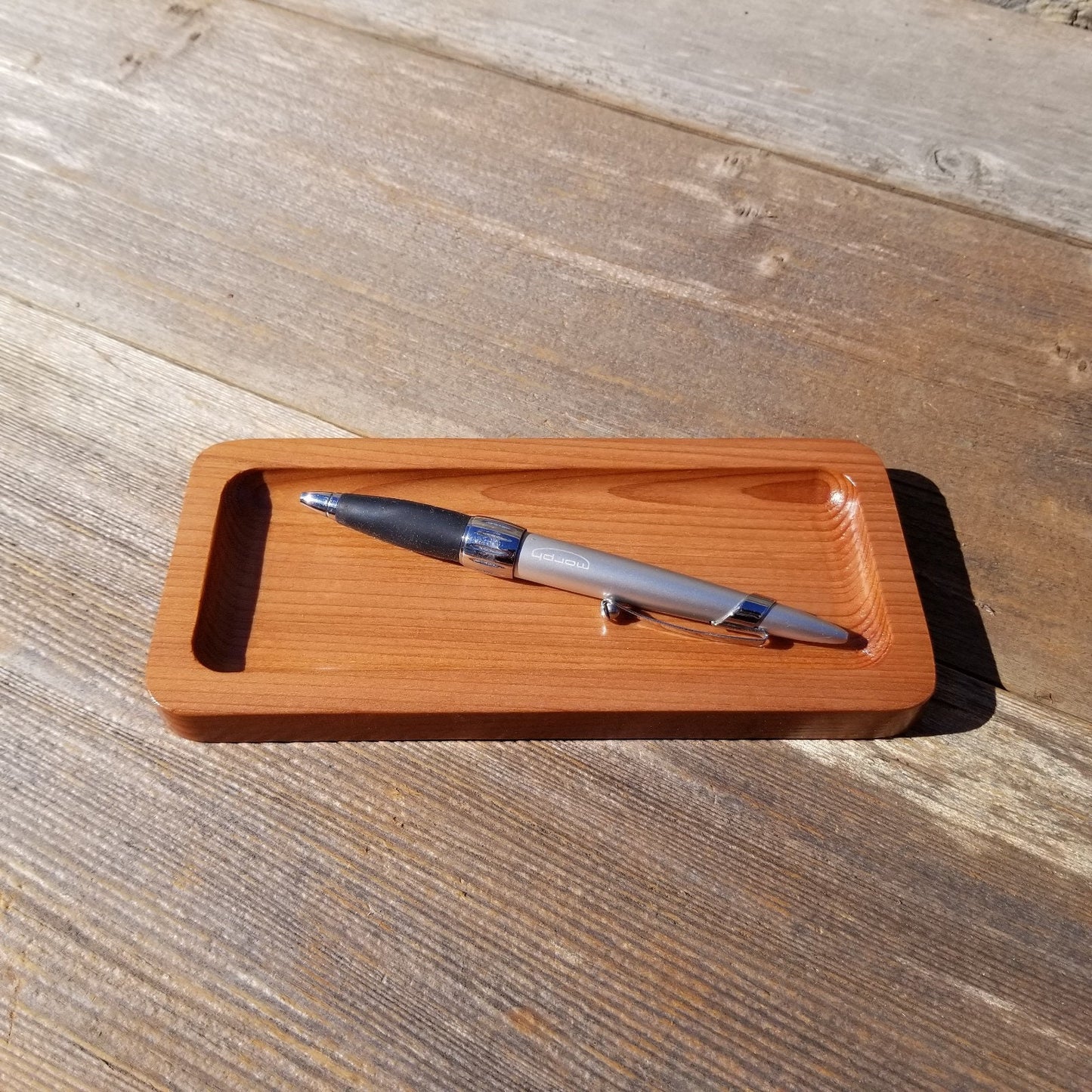 Wood Pen Tray - Office Desk Organizer - California Redwood Souvenir - Handmade - Gift for Him - Gift for Her - Graduation Gift