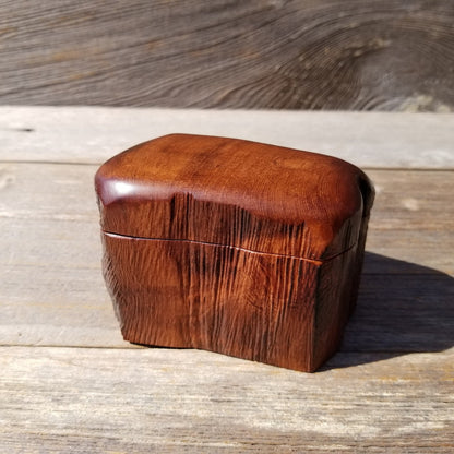 Wood Ring Box Redwood Rustic Handmade California Storage Live Edge Mini #519 Birthday Gift Christmas Gift Mother's Day Gift