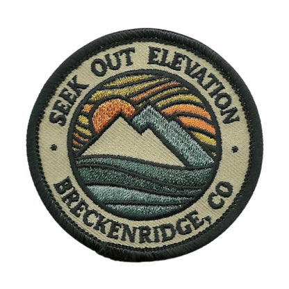 Breckenridge Colorado Patch – Ski Patch - CO Patch – Colorado Souvenir – Travel Patch – Iron On Mountains Sun Applique 2.5" Circle