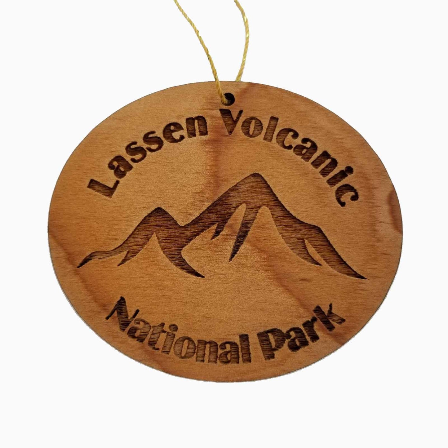 Mt Lassen Ornament Handmade Wood Ornament California Souvenir Lassen Volcanic National Park CA Mountain Ski Skiing Skier Gift Hiking