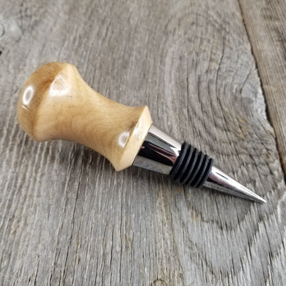 Wood Wine Stopper Maple Hand Turned Handmade Smooth Top Bottle Cork #304 - Wood Gift