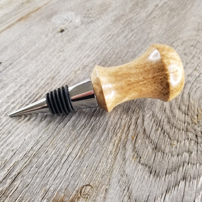 Wood Wine Stopper Maple Hand Turned Handmade Smooth Top Bottle Cork #304 - Wood Gift