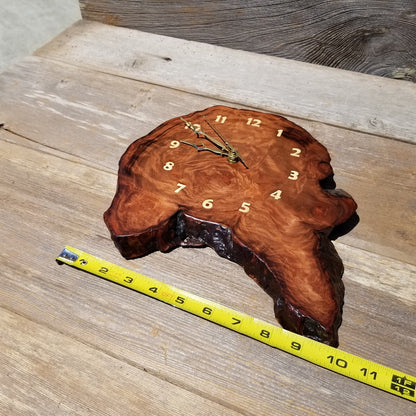 Redwood Clock Handmade Wall Hanging Rustic Burl Live Edge #487 Anniversary Gift Wedding Gift One Of a Kind Small Wall Clock