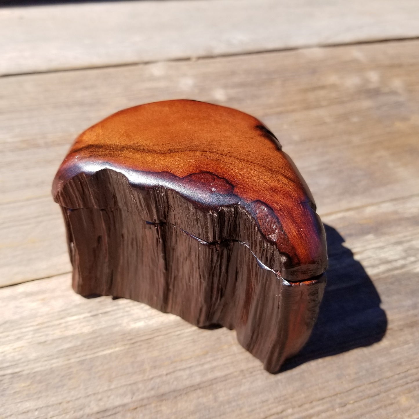 Wood Ring Box Redwood Rustic Handmade California Redwood Jewelry Box Storage Box Token Ashes #375