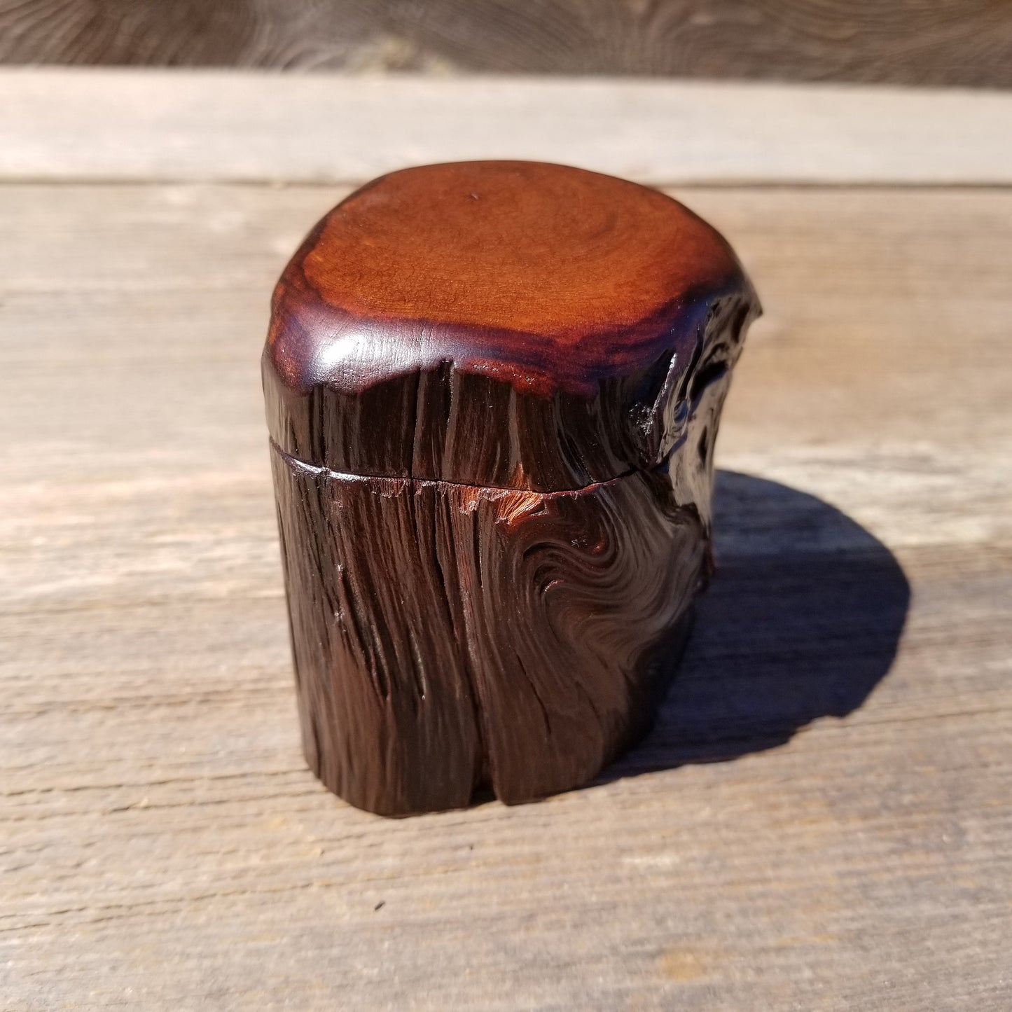 Handmade Wood Box with Redwood Rustic Handmade Ring Box California Redwood #362 Christmas Gift Anniversary Gift Ideas