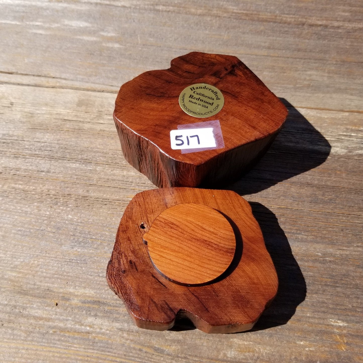 Wood Ring Box Redwood Rustic Handmade California #517 Storage Live Edge Mini Birthday Gift Christmas Gift Mother's Day Gift