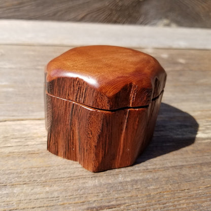 Wood Ring Box Redwood Rustic Handmade California Redwood Jewelry Box Storage Box Token Ashes #511