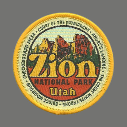 Utah Patch – UT Zion National Park - Zion Landmarks Travel Patch Iron On – Souvenir Patch – Applique – Travel Gift 2.25" Rock Formation