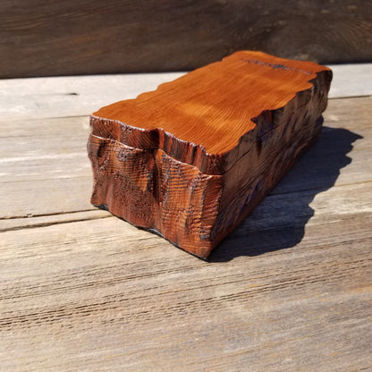 Wood Valet Box Curly Redwood Tree Engraved Rustic Handmade CA Storage #509 Handcrafted Christmas Gift Engagement Gift for Men Jewelry