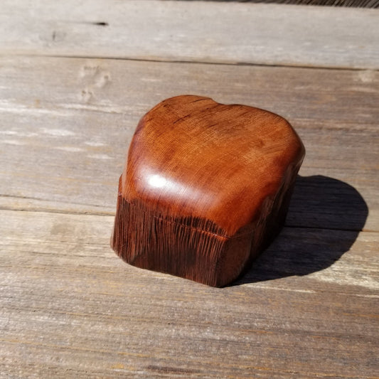 Wood Ring Box Redwood Rustic Handmade California #517 Storage Live Edge Mini Birthday Gift Christmas Gift Mother's Day Gift