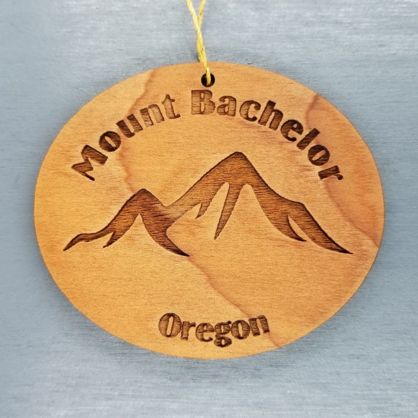 Mount Bachelor Ornament Oregon Souvenir Ski Resort Skiing Skier Handmade Wood Ornament Bend Oregon