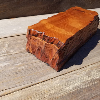 Redwood Jewelry Box Curly Wood Engraved Rustic Handmade California #499 Memento Box, Mom Gift, Anniversary Gift