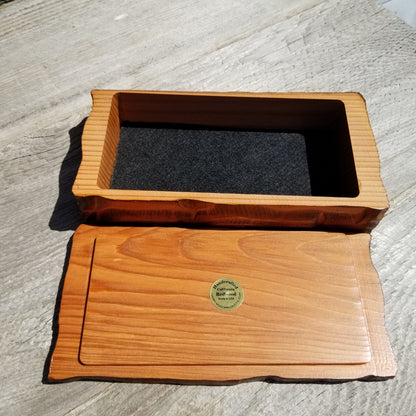 Wood Jewelry Box Redwood Rustic Handmade California Storage Live Edge #271 5th Anniversary Gift Stash Box Birthday Gift