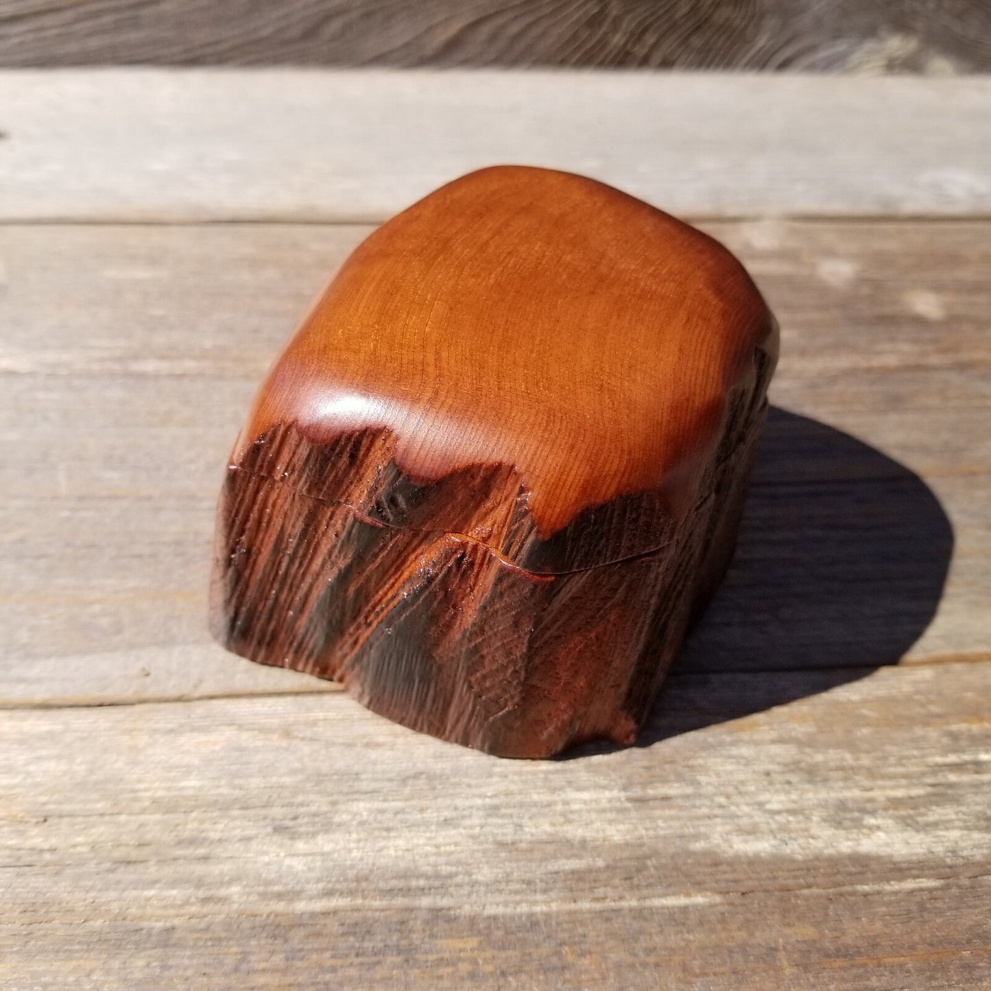 Wood Ring Box Redwood Rustic Handmade California Redwood Jewelry Box Storage Box Token Ashes #512