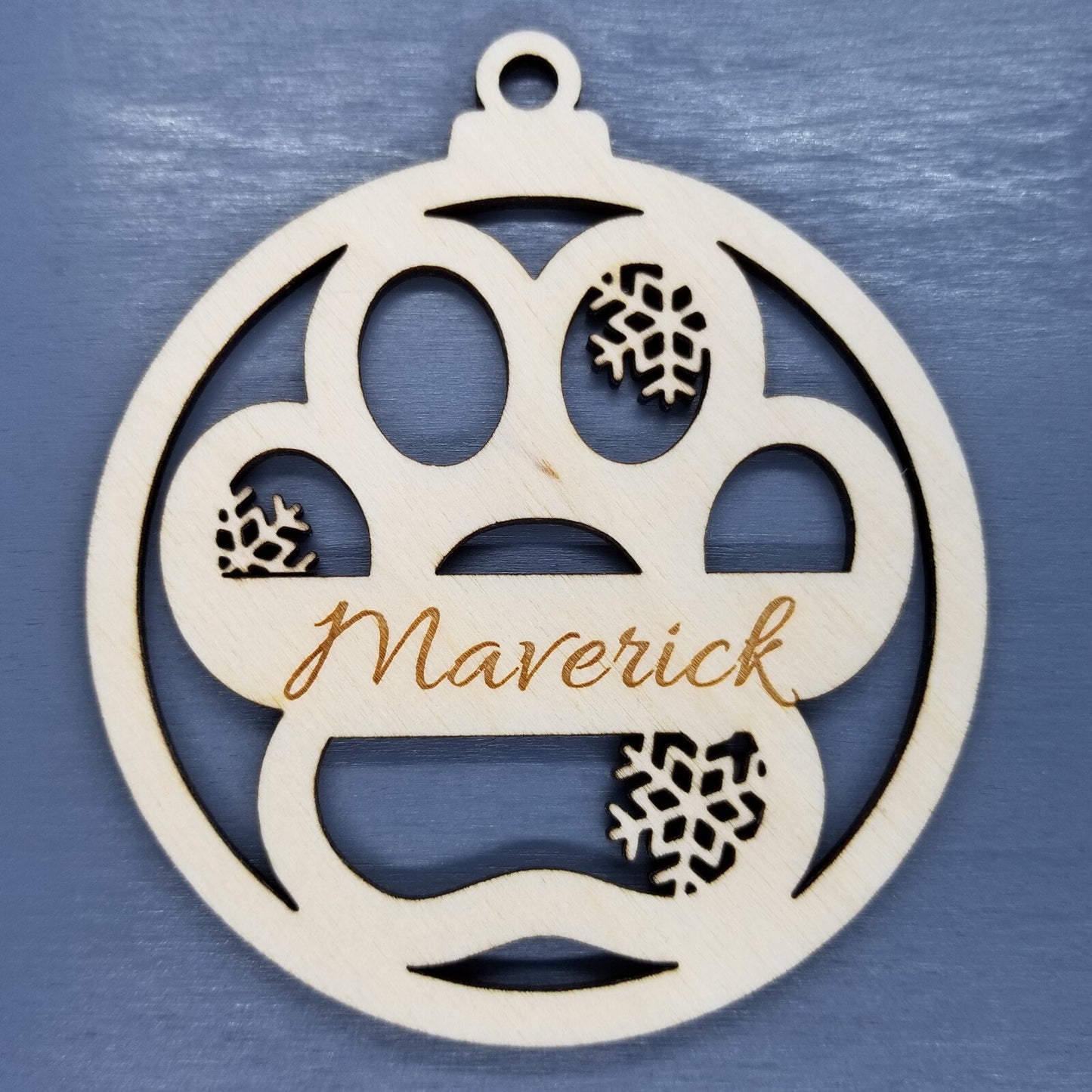 Personalized Paw Christmas Ornament Handmade Wood Ornament Made in USA Pet Ornament Cat Lover Dog Lovers Pet Gift New Pet First Christmas