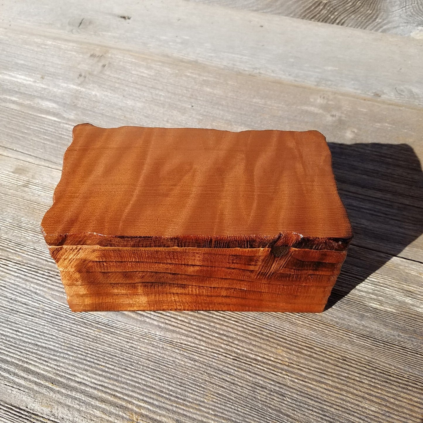 Handmade Wood Box with Redwood Rustic Handmade Jewelry Box California Redwood Jewelry Box Storage Box Limb Box #354 Coin Box