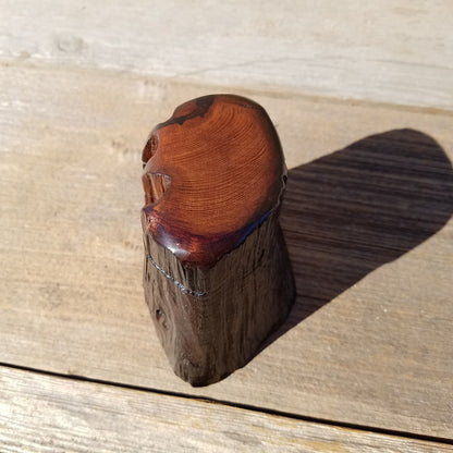 Wood Ring Box Redwood Rustic Handmade California Storage Live Edge Mini #330 Birthday Gift Christmas Gift Mother's Day Gift