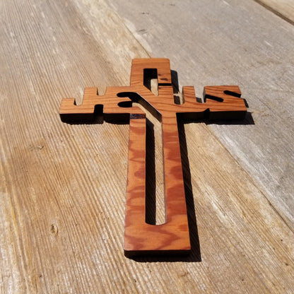 Wood Wall Cross - Jesus Cross - Wooden Cross - Wall Cross - Redwood Wall Hanging - Cross For Wall - 7.5"