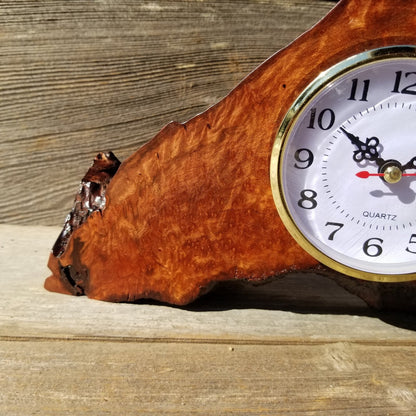 Wood Desk Clock Handmade California Redwood Burl Table Shelf #564 Birthday Gift Wedding Gift Engagement Gift Housewarming Gift