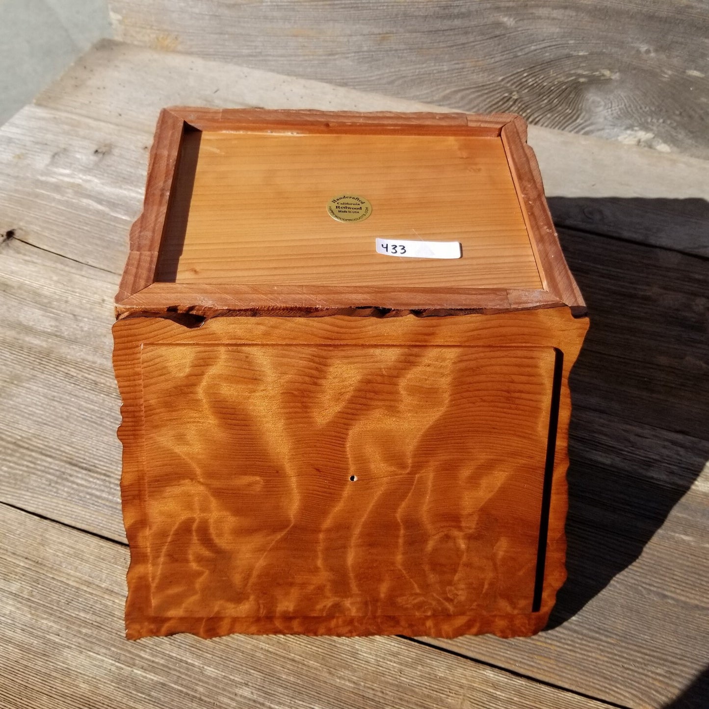 Wood Jewelry Box Redwood Handmade California Storage #433 5th Anniversary Gift Christmas Gift - Mother's Day Gift - Redwood Urn