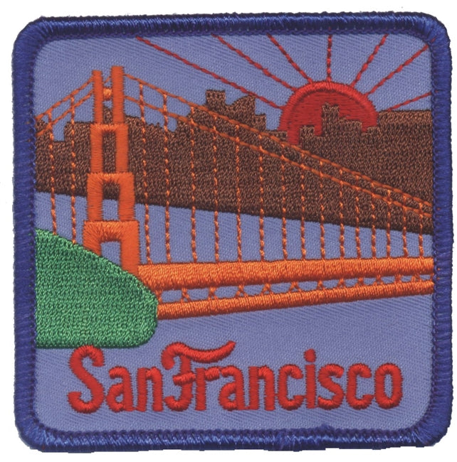 San Francisco Patch - Iron On Souvenir - Skyline - Golden Gate Bridge Badge Emblem Applique