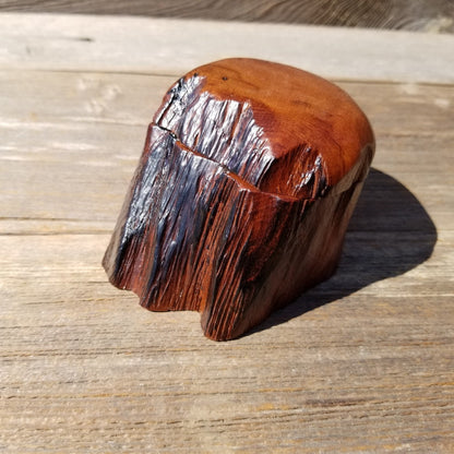 Wood Ring Box Redwood Rustic Handmade #513 California Storage Live Edge Mini Birthday Gift Christmas Gift Mother's Day Gift