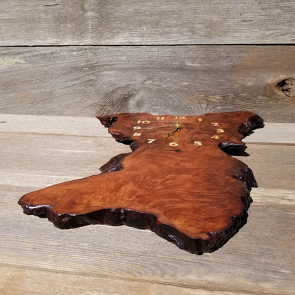 Wood Clock Wall Hanging Redwood Handmade Burl #424 Redwood Burl Wall Clock Small Father Dad Gift Mother Mom Gift