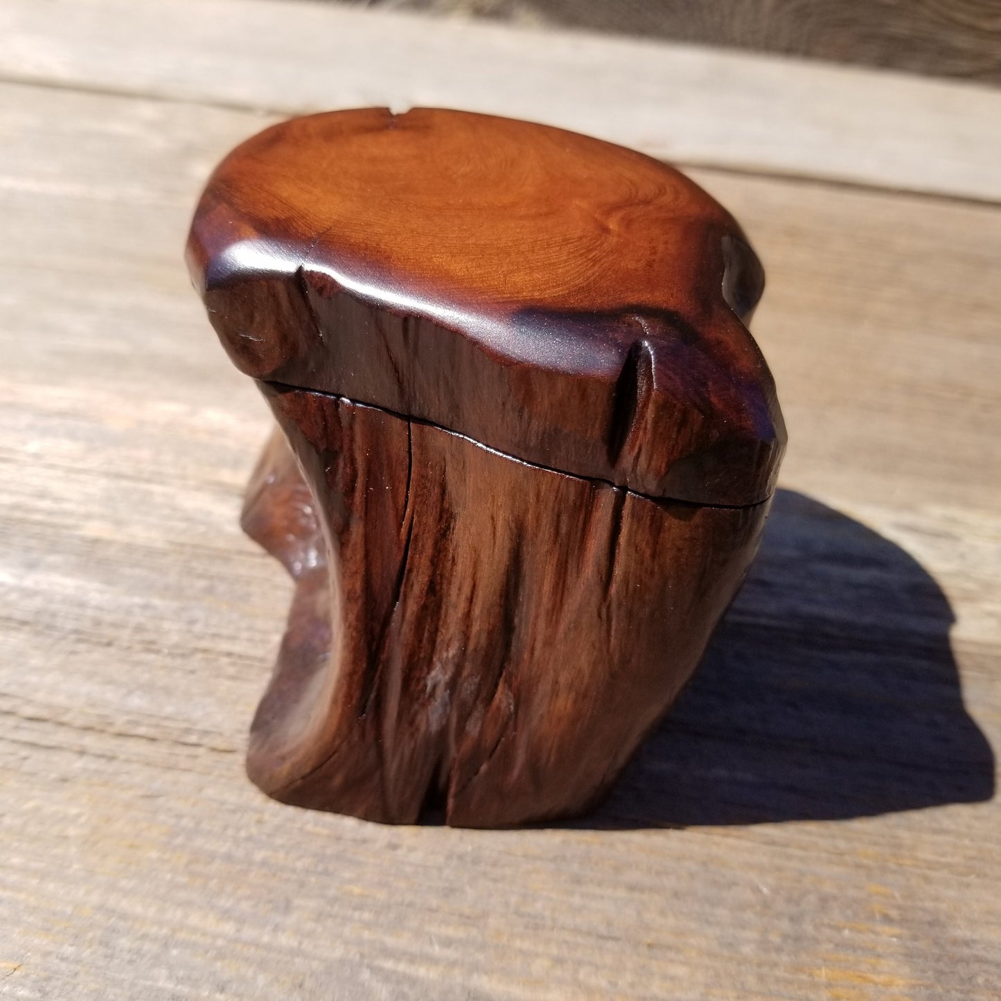 Wood Ring Box Redwood Rustic Handmade California Storage Live Edge Mini #360 Birthday Gift Christmas Gift Mother's Day Gift