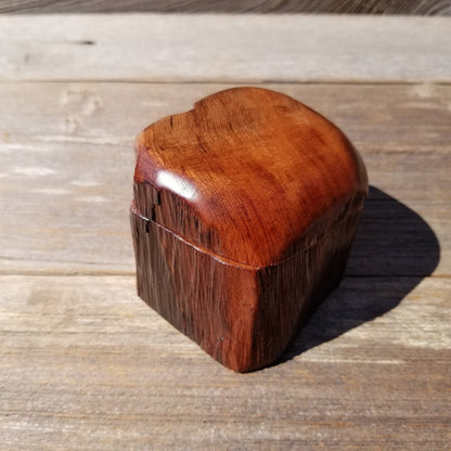 Wood Ring Box Redwood Rustic Handmade California #517 Storage Live Edge Mini Birthday Gift Christmas Gift Mother's Day Gift