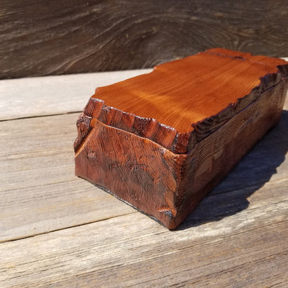 Wood Valet Box Curly Redwood Tree Engraved Rustic Handmade CA Storage #497 Handcrafted Christmas Gift Engagement Gift for Men Jewelry